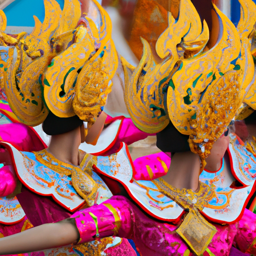 תמונה ציורית של תאילנד בספטמבר עם חגיגות תוססות